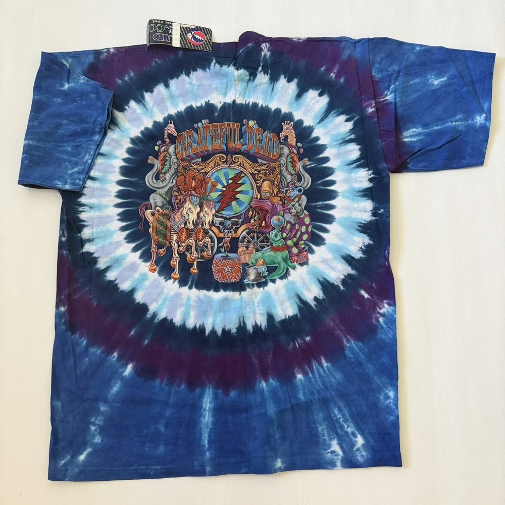Vtg Made in USA *NWT* Grateful Dead Circus Tie-Dye T-Shirt Elephants Horses XL